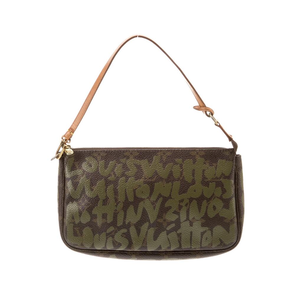 LOUIS VUITTON Graffiti Bag Pochette Pouch Green Stephen Sprouse Monogram - Picture 4 of 7
